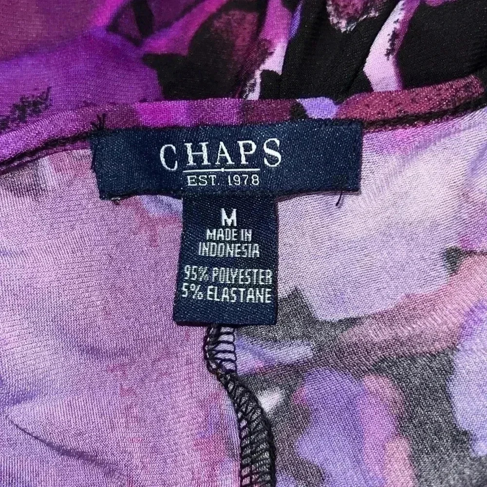 Chaps Women’s V-neck Wrap Purple Dress 080126 - Picture 3 of 4